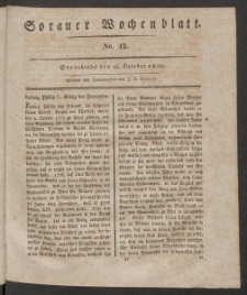 Sorauer Wochenblatt, No. 42. (16. October 1830)