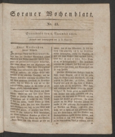 Sorauer Wochenblatt, No. 45. (6. November 1830)