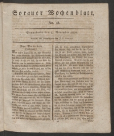 Sorauer Wochenblatt, No. 48. (27. November 1830)