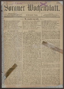 Sorauer Wochenblatt, No. 1. (2. Januar 1875)