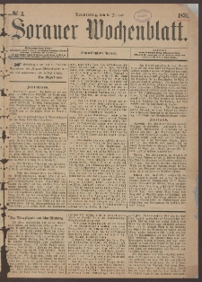 Sorauer Wochenblatt, No. 3. (6. Januar 1875)