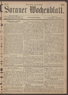 Sorauer Wochenblatt, No. 9. (21. Januar 1875)