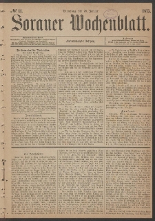 Sorauer Wochenblatt, No. 11. (26. Januar 1875)