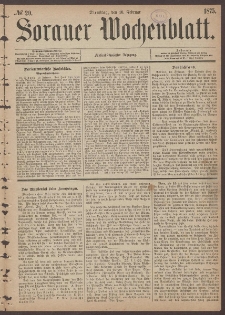 Sorauer Wochenblatt, No. 20. (16. Februar 1875)