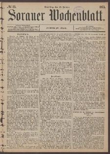 Sorauer Wochenblatt, No. 23. (23. Februar 1875)