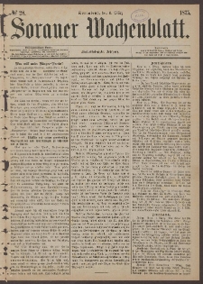 Sorauer Wochenblatt, No. 28. (6. März 1875)