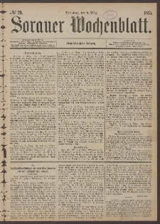 Sorauer Wochenblatt, No. 29. (9. März 1875)