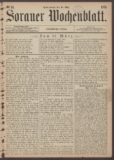 Sorauer Wochenblatt, No. 34. (20. März 1875)