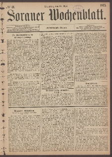 Sorauer Wochenblatt, No. 46. (20. April 1875)