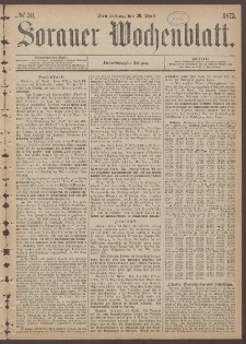 Sorauer Wochenblatt, No. 50. (29. April 1875)