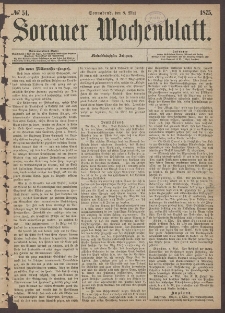 Sorauer Wochenblatt, No. 54. (8. Mai 1875)