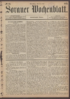 Sorauer Wochenblatt, No. 69. (15. Juni 1875)