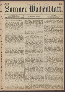 Sorauer Wochenblatt, No. 71. (19. Juni 1875)