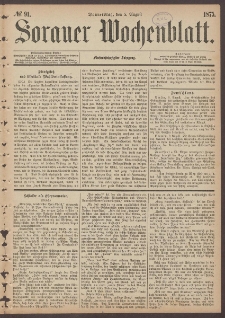 Sorauer Wochenblatt, No. 91. (5. August 1875)