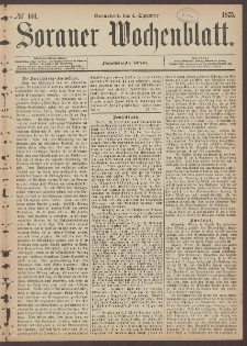 Sorauer Wochenblatt, No. 104. (4. September 1875)