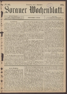 Sorauer Wochenblatt, No. 105. (7. September 1875)