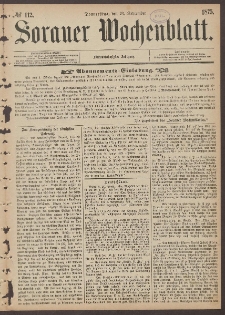 Sorauer Wochenblatt, No. 112. (23. September 1875)