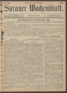 Sorauer Wochenblatt, No. 113. (25. September 1875)