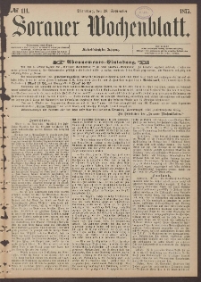 Sorauer Wochenblatt, No. 114. (28. September 1875)