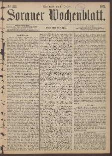 Sorauer Wochenblatt, No. 122. (16. October 1875)