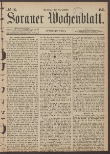 Sorauer Wochenblatt, No. 123. (19. October 1875)
