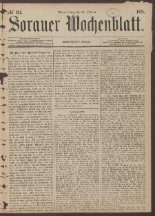 Sorauer Wochenblatt, No. 124. (21. October 1875)
