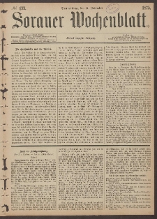 Sorauer Wochenblatt, No. 133. (11. November 1875)
