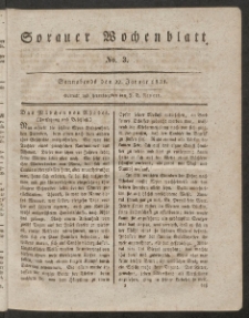 Sorauer Wochenblatt, No. 3. (22. Januar 1831)