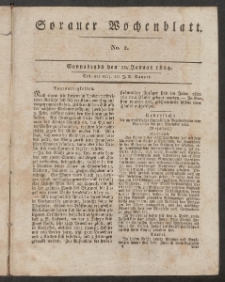 Sorauer Wochenblatt, No. 2. (10. Januar 1824)
