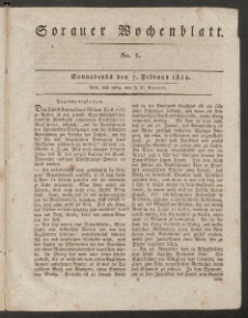 Sorauer Wochenblatt, No. 6. (7. Februar 1824)