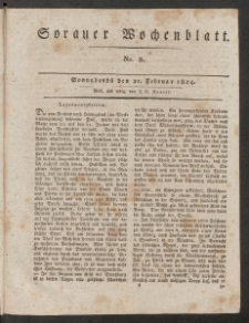 Sorauer Wochenblatt, No. 8. (21. Februar 1824)
