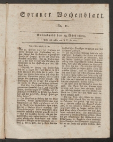 Sorauer Wochenblatt, No. 11. (13. März 1824)