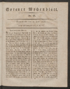 Sorauer Wochenblatt, No. 23. (11. Juni 1831)