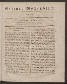 Sorauer Wochenblatt, No. 24. (18. Juni 1831)