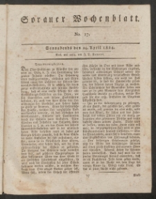 Sorauer Wochenblatt, No. 17. (24. April 1824)