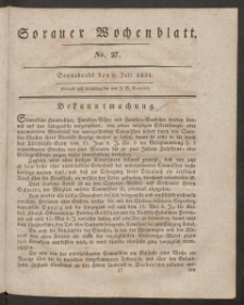 Sorauer Wochenblatt, No. 27. (9. Juli 1831)