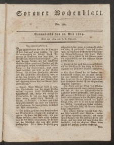Sorauer Wochenblatt, No. 21. (22. Mai 1824)