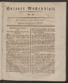 Sorauer Wochenblatt, No. 34. (27. August 1831)