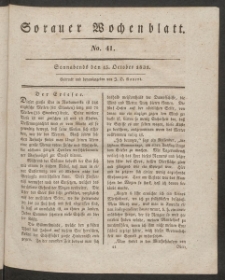 Sorauer Wochenblatt, No. 41. (15. October 1831)