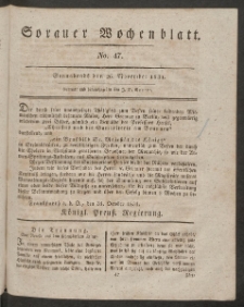 Sorauer Wochenblatt, No. 47. (26. November 1831)