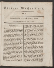 Sorauer Wochenblatt, No. 5. (2. Februar 1833)