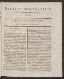 Sorauer Wochenblatt, No. 6. (9. Februar 1833)