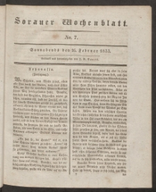 Sorauer Wochenblatt, No. 7. (16. Februar 1833)