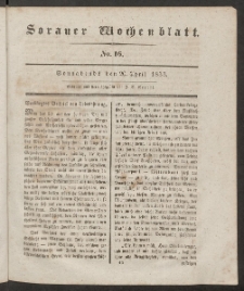 Sorauer Wochenblatt, No. 16. (20. April 1833)