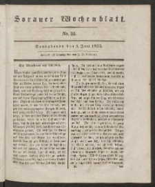 Sorauer Wochenblatt, No. 22. (1. Juni 1833)