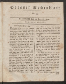 Sorauer Wochenblatt, No. 33. (14. August 1824)