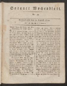 Sorauer Wochenblatt, No. 34. (21. August 1824)