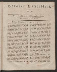 Sorauer Wochenblatt, No. 38. (18. September 1824)