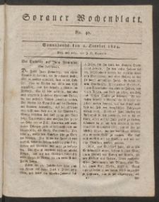 Sorauer Wochenblatt, No. 40. (2. October 1824)