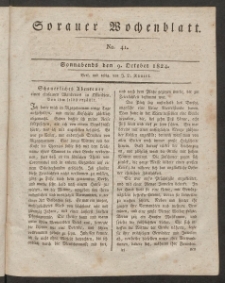 Sorauer Wochenblatt, No. 41. (9. October 1824)